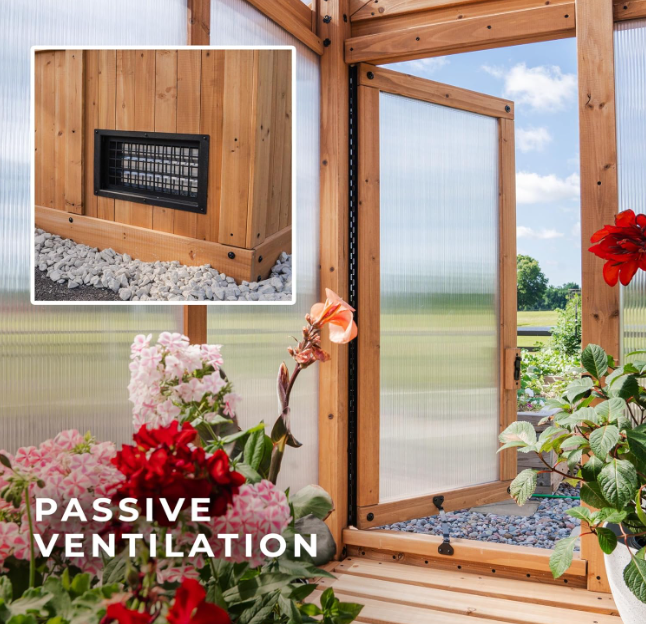 Solcrest Haven 13x11 Cedar Greenhouse with Pergola & Integrated Workspace