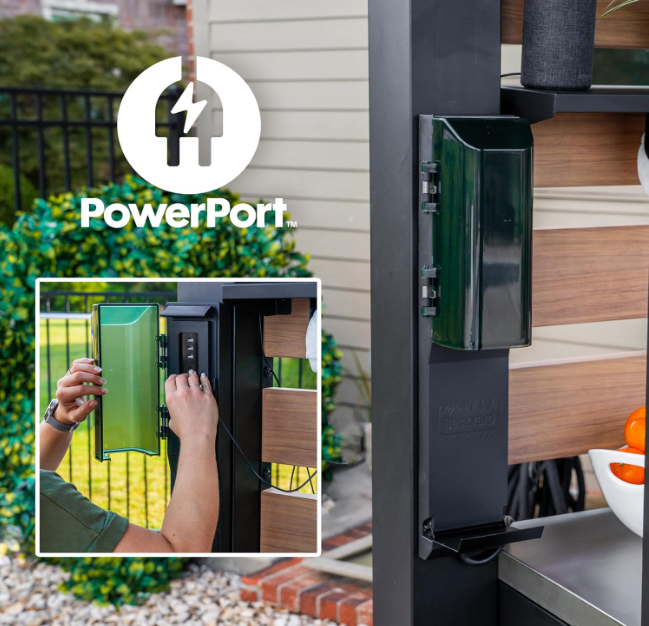 SolCrest Outdoor Kitchen Pavilion – 5-Burner Grill, Pizza Oven, Fridge, Stainless Countertops & Steel Roof for All-Season Cooking & Entertaining