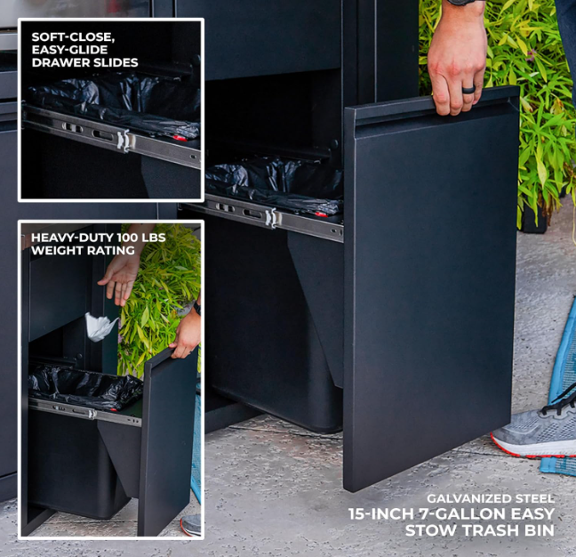 SolCrest Outdoor Kitchen Pavilion – 5-Burner Grill, Pizza Oven, Fridge, Stainless Countertops & Steel Roof for All-Season Cooking & Entertaining