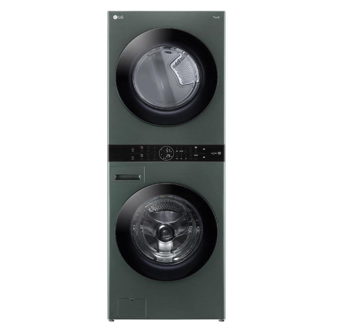 SolCrest LG WashTower All-in-One Washer & Dryer – TurboWash Technology, Space-Saving Vertical Design, 4.5 cu. ft. Capacity, Smart Controls – Nature Green