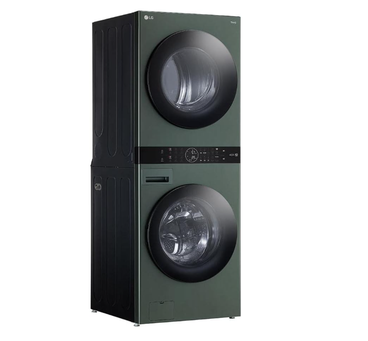 SolCrest LG WashTower All-in-One Washer & Dryer – TurboWash Technology, Space-Saving Vertical Design, 4.5 cu. ft. Capacity, Smart Controls – Nature Green