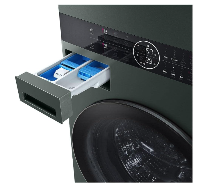 SolCrest LG WashTower All-in-One Washer & Dryer – TurboWash Technology, Space-Saving Vertical Design, 4.5 cu. ft. Capacity, Smart Controls – Nature Green