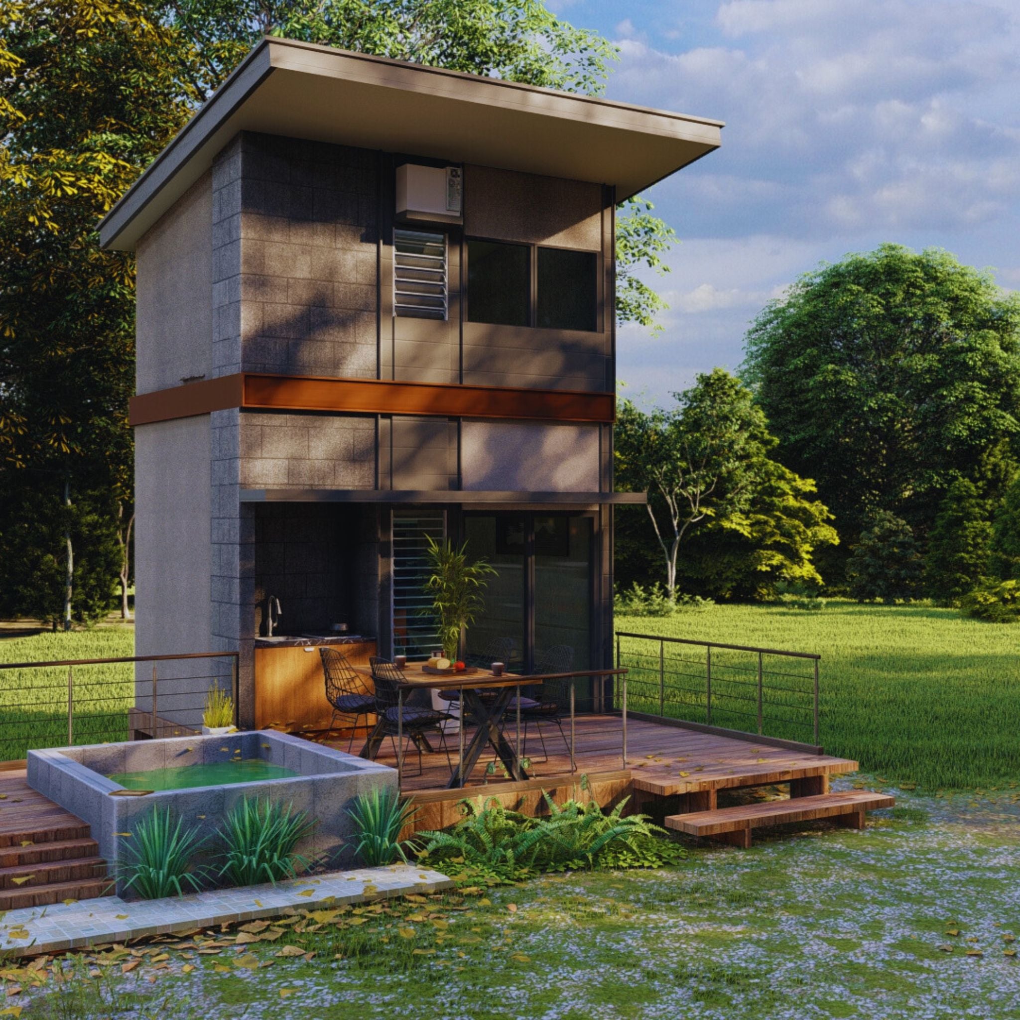 Sun East Pre-fabricated Two-Story Tiny Home