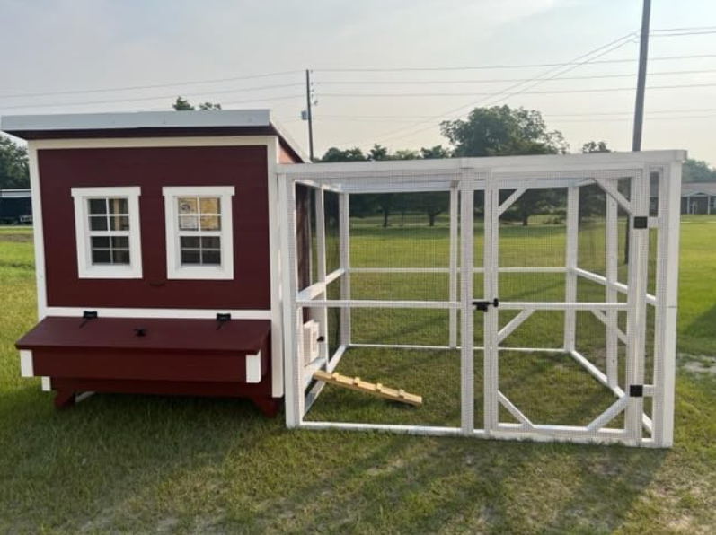 Wooden Chicken Coop & Run with Customizable Panels – 8x12 ft | Handcrafted in the USA